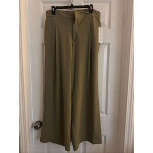 Athleta Olive Green Wide-Leg Trousers